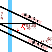 馬車道・関内・桜木町「MOANA～モアナ」の地図